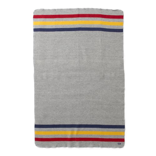 laydown image of Revival Stripe Wool Throw