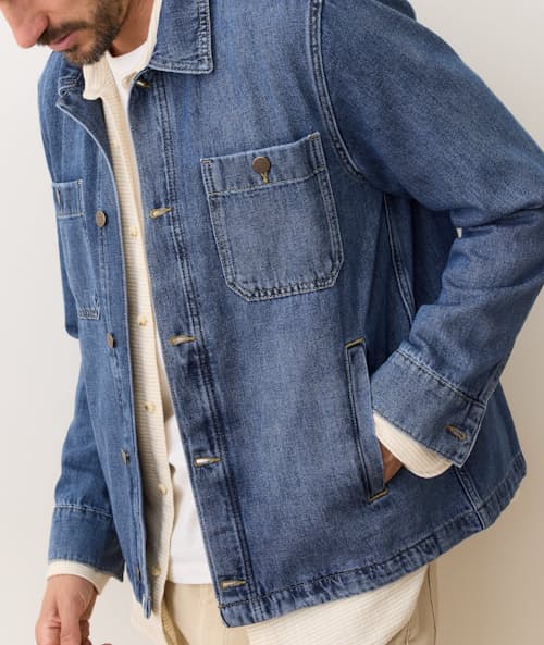 on model image of Patrick Denim Overshirt