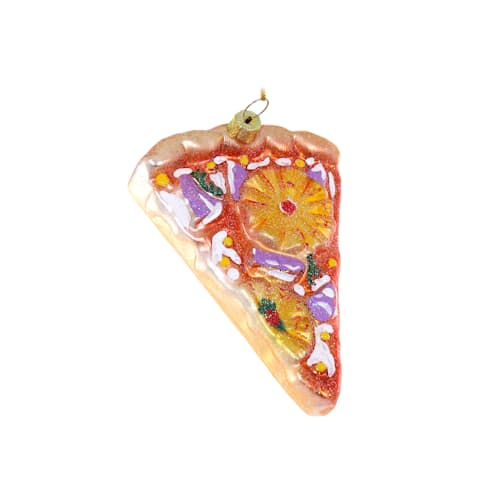 laydown image of Pineapple Pizza Slice Ornament