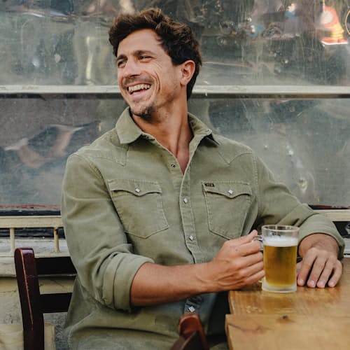 lifestyle image of Banning Corduroy Snapshirt