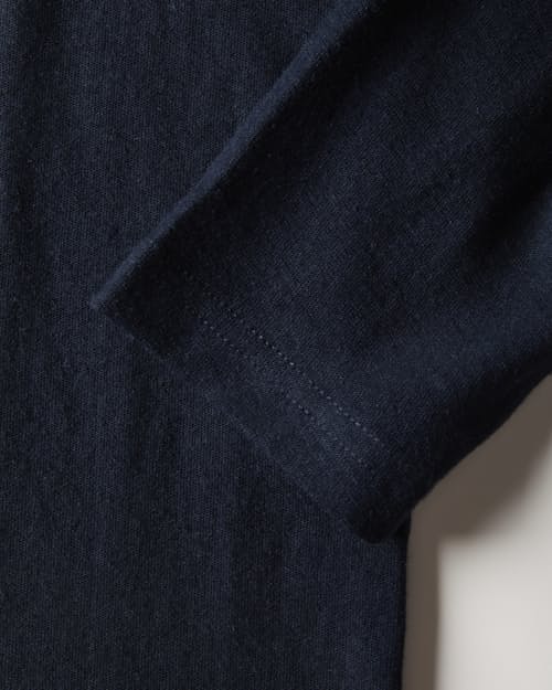 laydown detail image of Cotton Linen Long Sleeve Polo