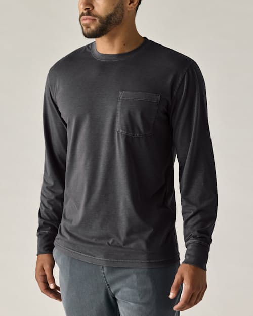 on model image of PatinaTech Long Sleeve T-Shirt