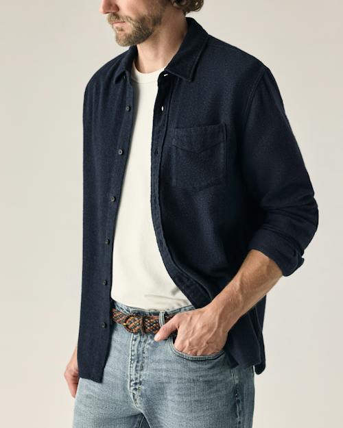 on model image of Flannel Architect Shirt