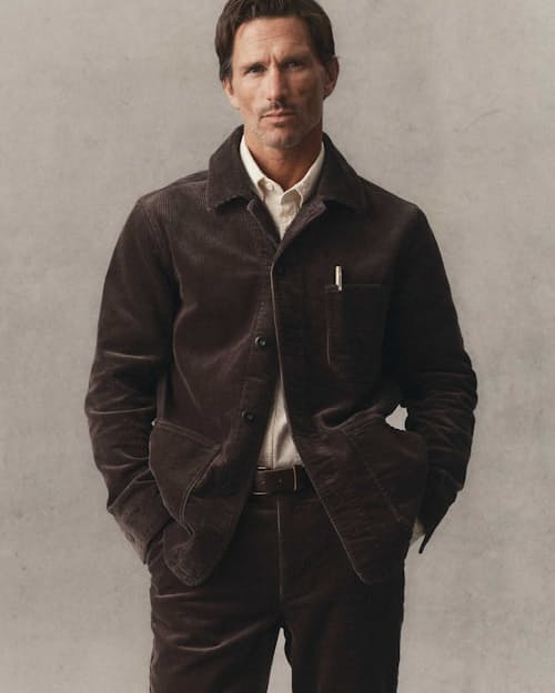 on model image of The Ojai Chore Coat