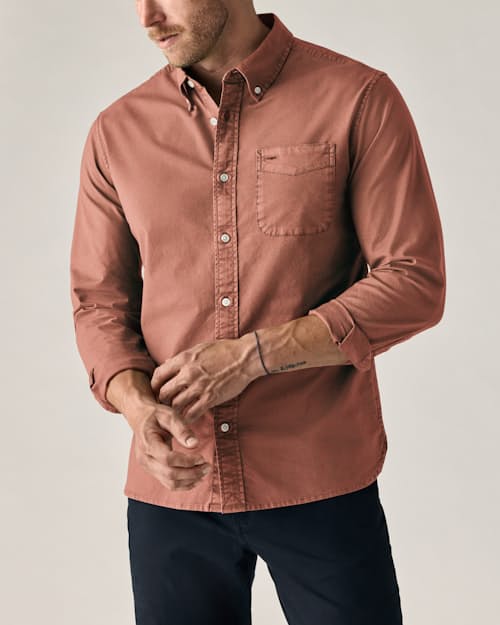 on model image of Oxford Draftsman Shirt