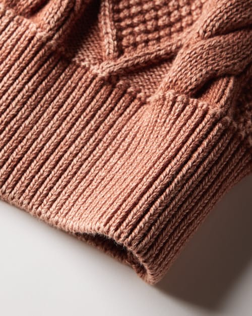 laydown detail image of Washed Cotton Cableknit Crewneck