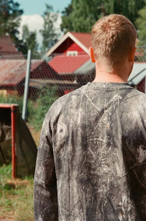 lifestyle image of ROA x Wrangler Jersey Long Sleeve Shirt