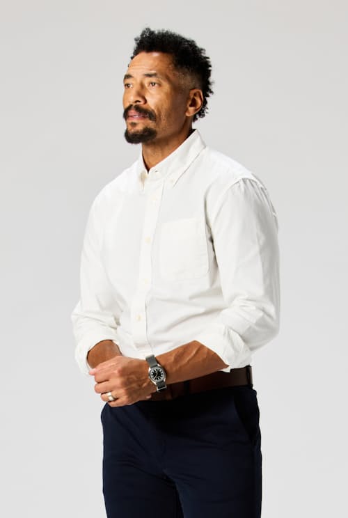 on model image of Oxford Draftsman Shirt