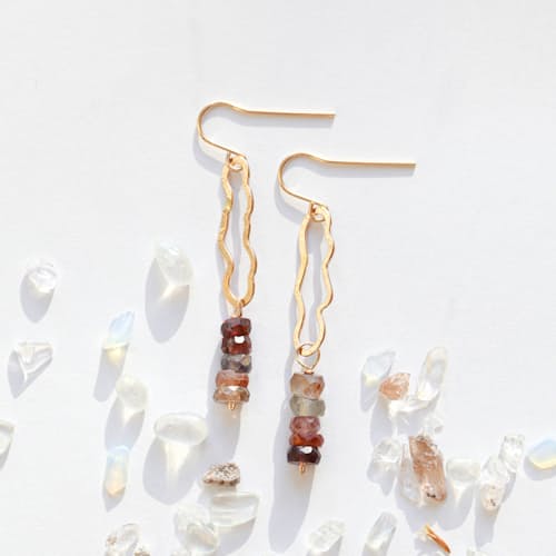 laydown image of Garnet River Earrings