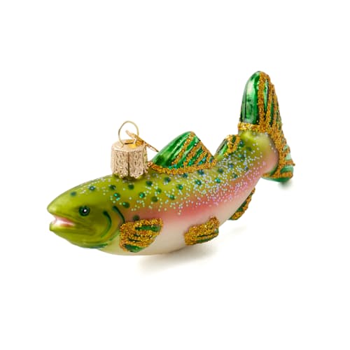 laydown image of Alpine Rainbow Trout Ornament
