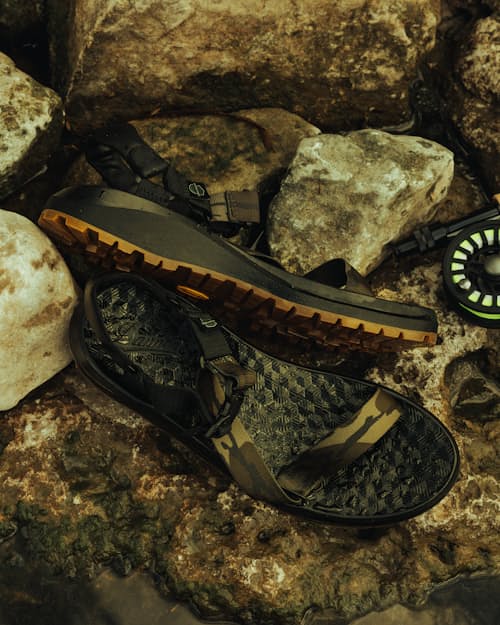 lifestyle image of Huckberry x Danner Wallowa Sandal