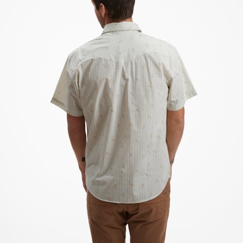 on model image of H Bar B Short Sleeve Snapshirt