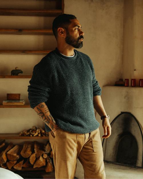 lifestyle image of Recycled Cotton Headlands Rollneck Sweater