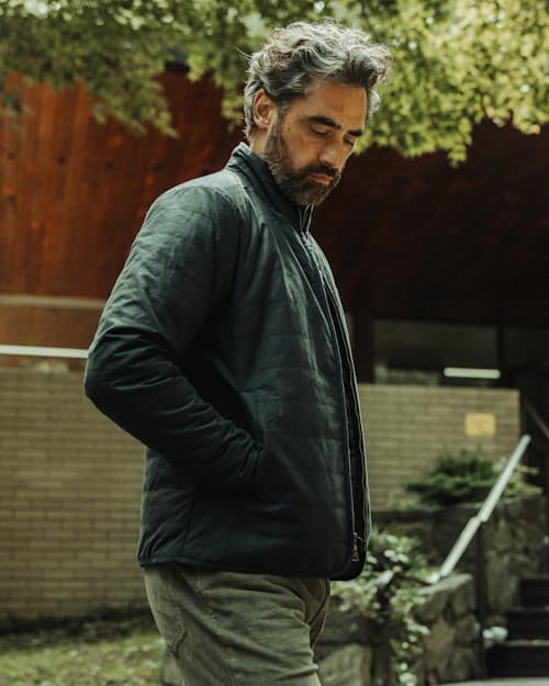 lifestyle image of York Quilted Waxed Jacket