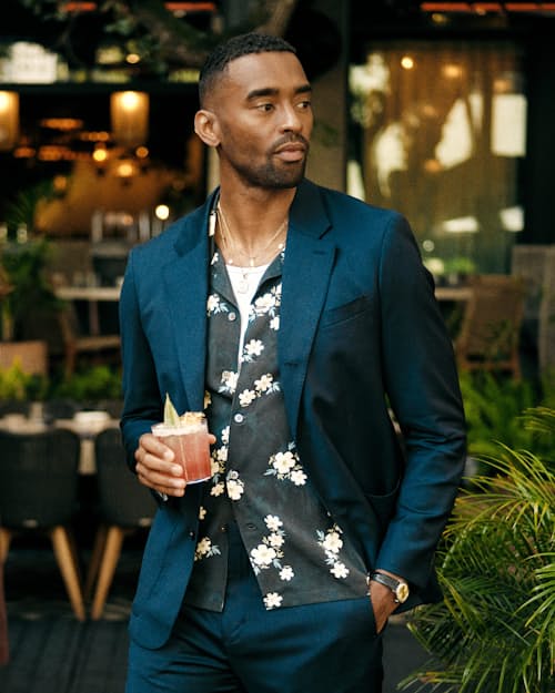 lifestyle image of Busey Floral Short Sleeve Shirt