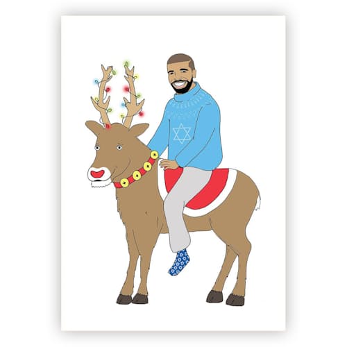 laydown image of Blessed on a Deer Card
