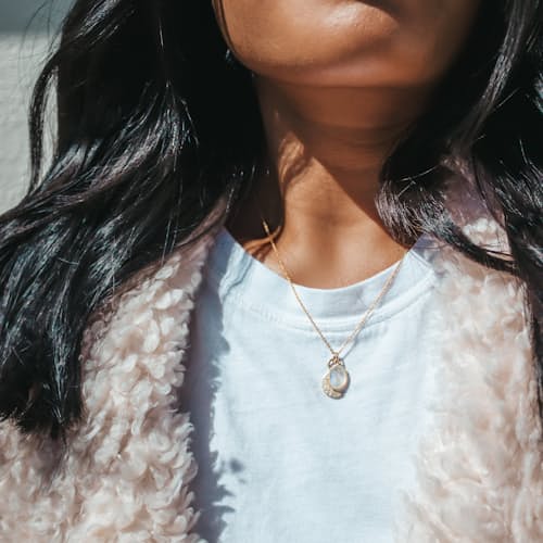 laydown image of Women's Spirit Moonstone Necklace