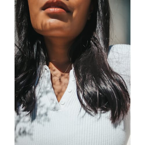 laydown image of Women's Chocolate Diamond Slice Necklace