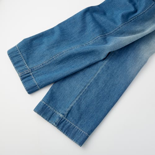 laydown image of Indigo Denim Chino Pant