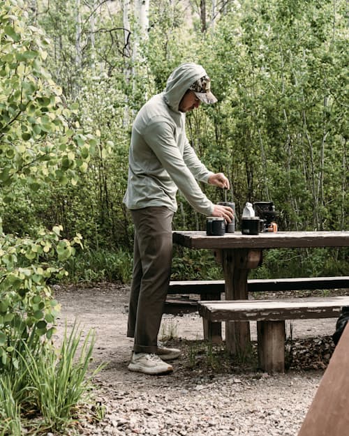 lifestyle image of 72-Hour Merino UPF Hoodie