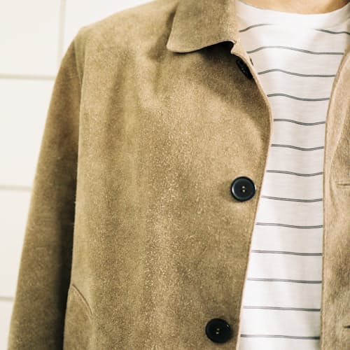 laydown image of The Falcon Suede Jacket