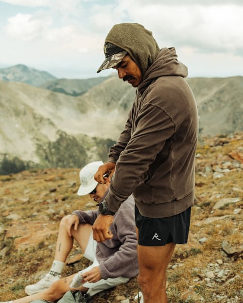 lifestyle image of PatinaTech Hoodie