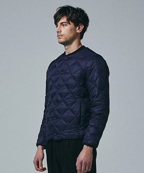 on model image of City Crewneck Down Jacket