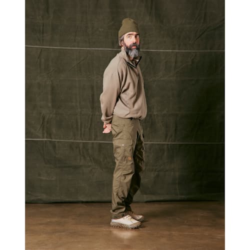on model image of Vintage Wash Quarter-Zip Sweatshirt