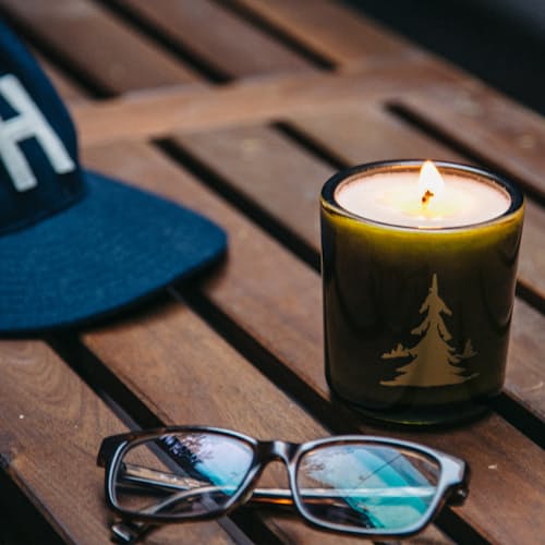 laydown image of Whiskey River Candle