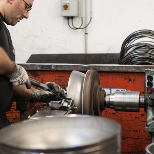 laydown image of Blue Carbon Steel Frying Pan