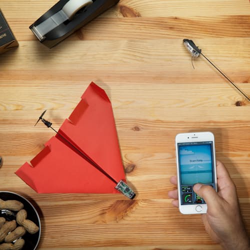 laydown image of PowerUp 3.0 - Smartphone Controlled Paper Airplane
