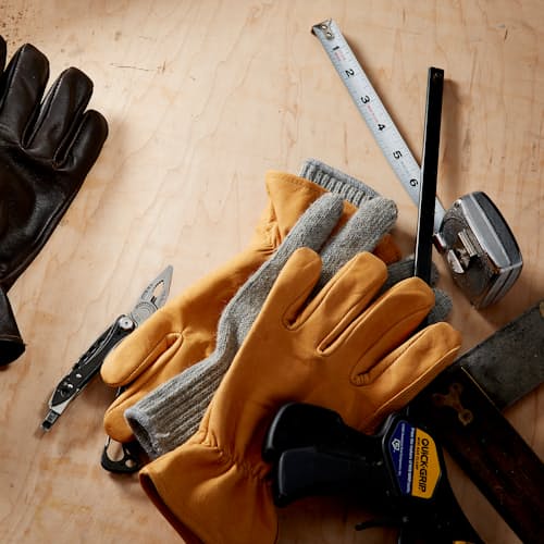 laydown image of Horween Horsehide Work Gloves - Exclusive