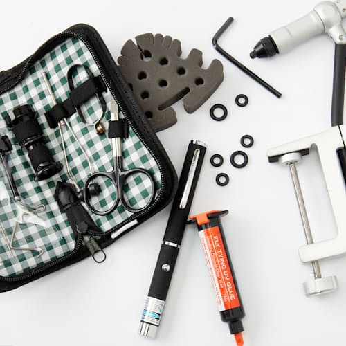 laydown image of Fly Tying Kit - Trout
