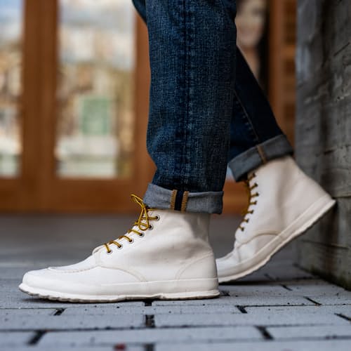laydown image of Canvas Moc-Toe Lace-Up