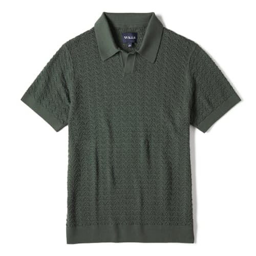 laydown image of Retro Stitch Johnny Collar Polo
