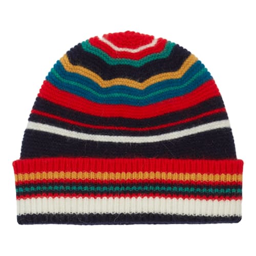 laydown image of Purl Stitch Striped Beanie
