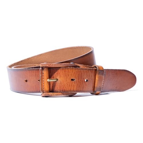 laydown image of Leather Buckle belt