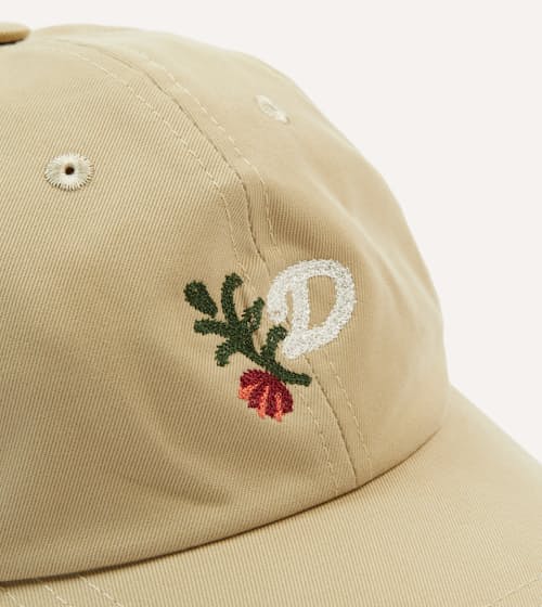laydown detail image of D Flower Baseball Cap
