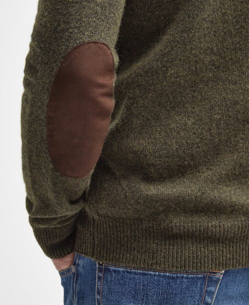 laydown detail image of Essential Patch Half Zip Sweater