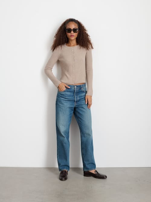 on model image of Women's KB Rib Sweater
