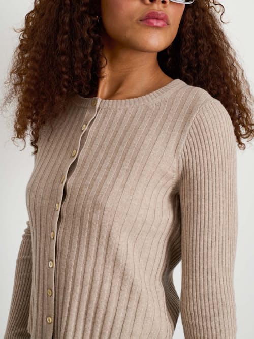 on model image of Women's KB Rib Sweater