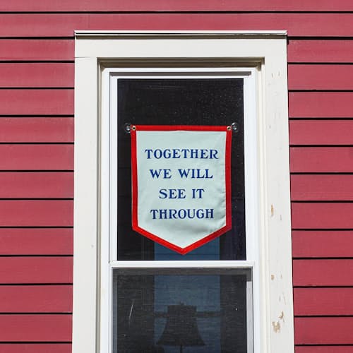 laydown image of Together We Will See it Through Camp Flag