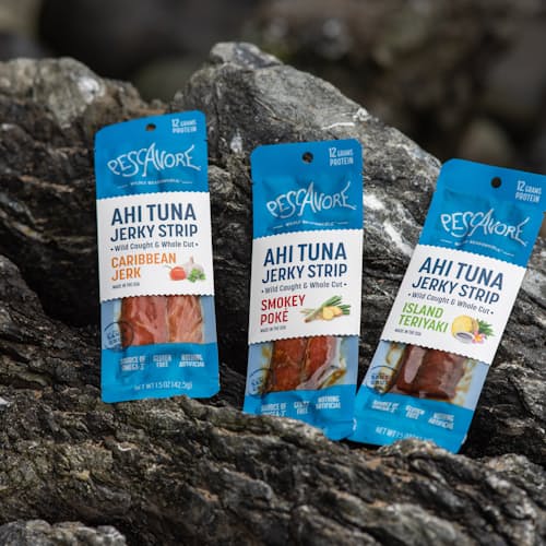 laydown image of Ahi Tuna Jerky Variety Pack
