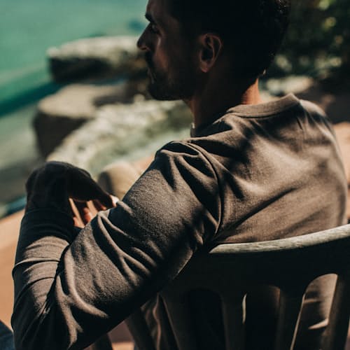 laydown image of The Heavy Bag Henley