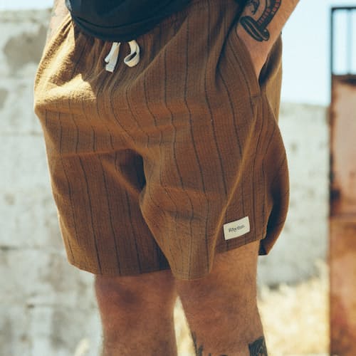 laydown image of Textured Linen Jam Short - 6"