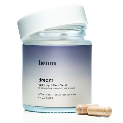 laydown image of Dream Nano CBD Capsules