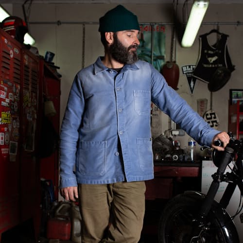 laydown image of Washed work jacket x Blitz