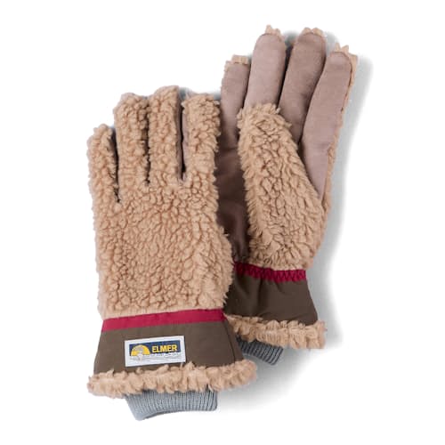 laydown image of Wool pile 5 Finger Gloves