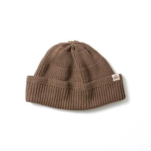laydown image of Cotton Wool Ribbed Beanie