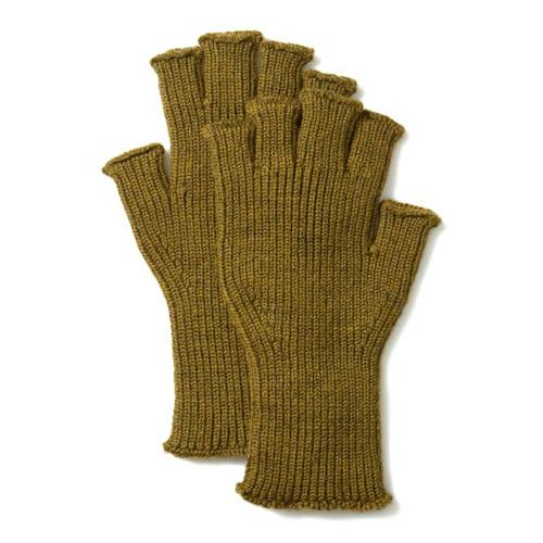 laydown image of Merino Knit Finger-less Gloves